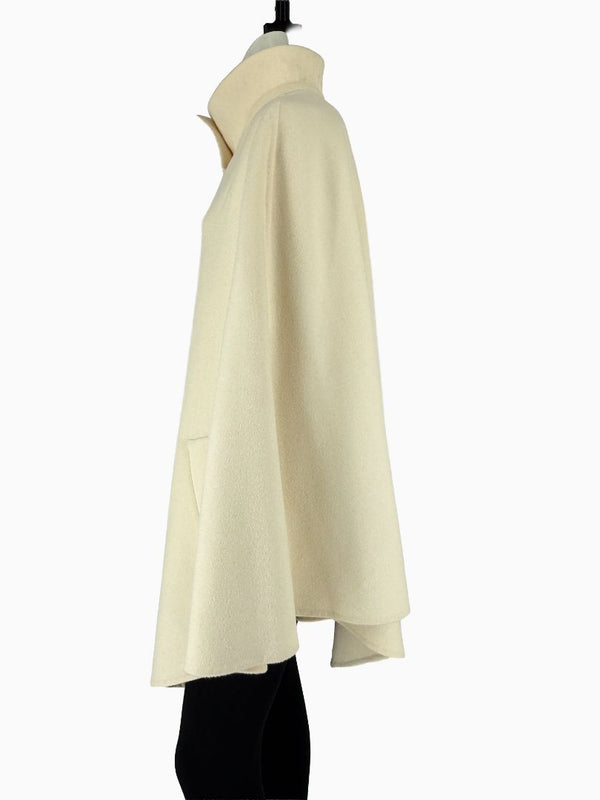 Akris Ivory Wool Blend Cape Coat – Size US 14 / F 46 / D 44