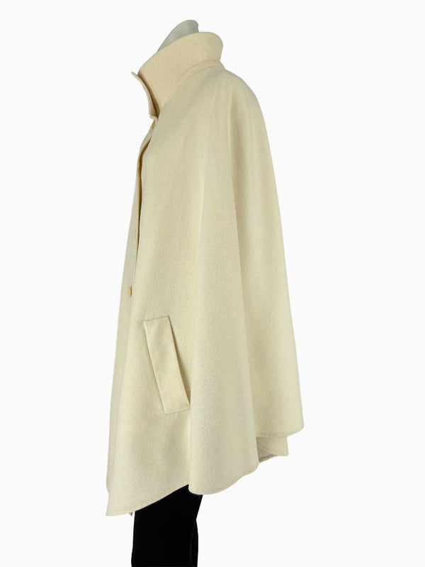 Akris Ivory Wool Blend Cape Coat – Size US 14 / F 46 / D 44