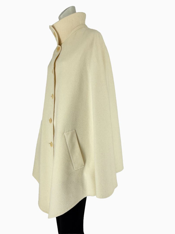 Akris Ivory Wool Blend Cape Coat – Size US 14 / F 46 / D 44