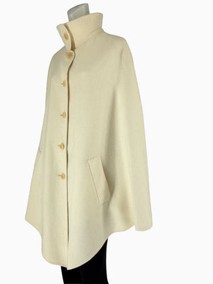 Akris Ivory Wool Blend Cape Coat – Size US 14 / F 46 / D 44