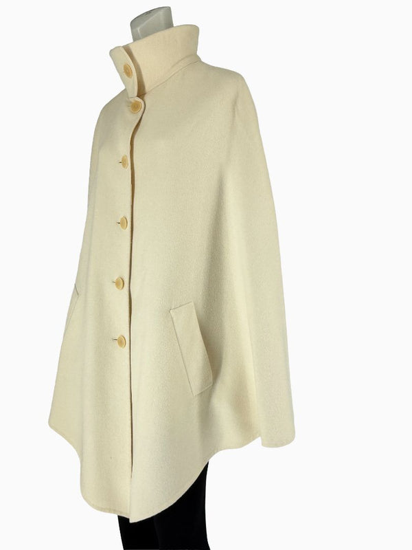 Akris Ivory Wool Blend Cape Coat – Size US 14 / F 46 / D 44
