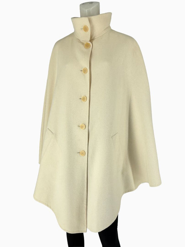 Akris Ivory Wool Blend Cape Coat – Size US 14 / F 46 / D 44