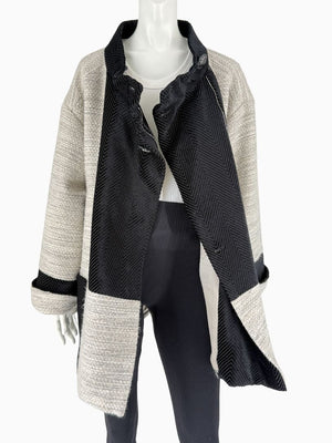 Chanel Oversized Mohair Wool Blend Tweed Coat – Size 44