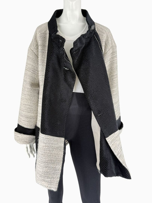 Chanel Oversized Mohair Wool Blend Tweed Coat – Size 44