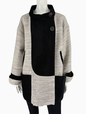 Chanel Oversized Mohair Wool Blend Tweed Coat – Size 44