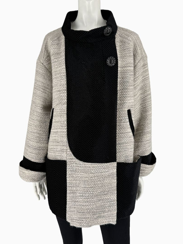 Chanel Oversized Mohair Wool Blend Tweed Coat – Size 44