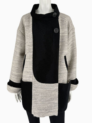 Chanel Oversized Mohair Wool Blend Tweed Coat – Size 44