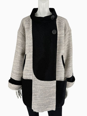 Chanel Oversized Mohair Wool Blend Tweed Coat – Size 44