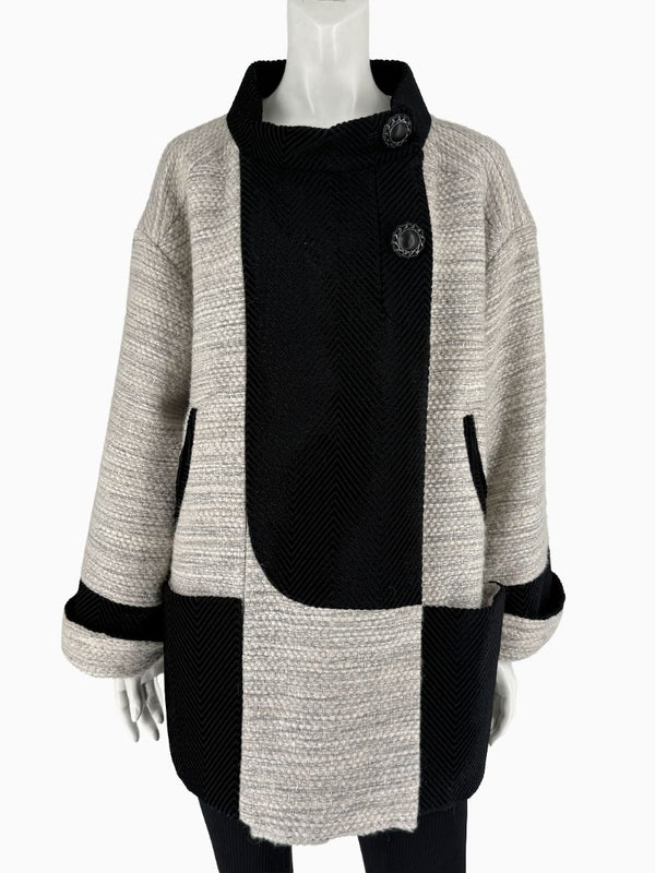 Chanel Oversized Mohair Wool Blend Tweed Coat – Size 44