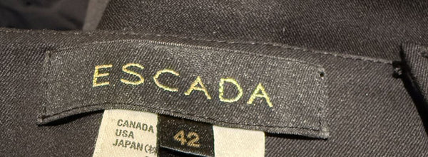 Escada Black Virgin Wool Wide-Leg Trousers – Size 42
