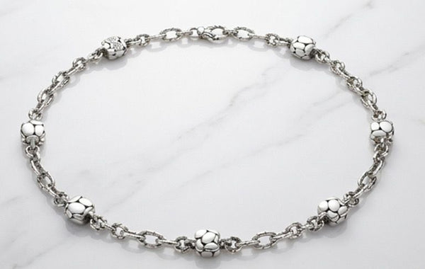 John Hardy Kali Sterling Silver Pebble Station Necklace & Drop Earrings Set