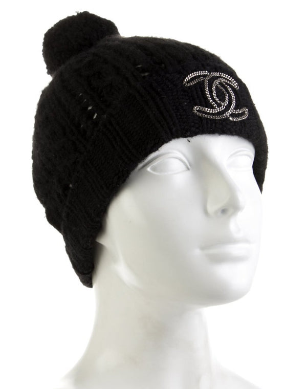 Chanel CC Embellished Cashmere Beanie