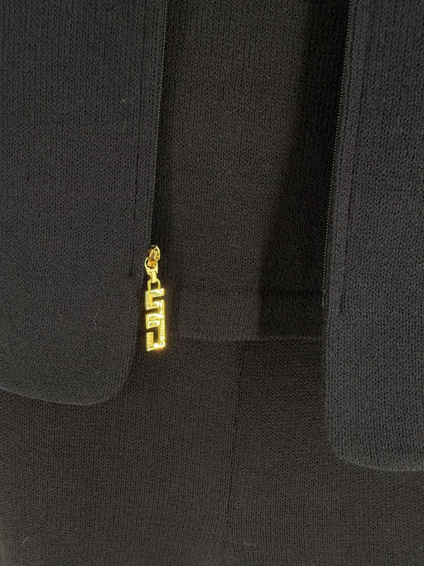 St. John Black Santana Knit 3-Piece Pant Suit – Jacket Size 14 | Shell Size L | Pants Size 18