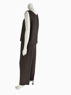 St. John Chocolate Brown Santana Knit 3-Piece Pant Set – Jacket, Tank & Pants Large/14