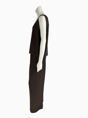 St. John Chocolate Brown Santana Knit 3-Piece Pant Set – Jacket, Tank & Pants Large/14