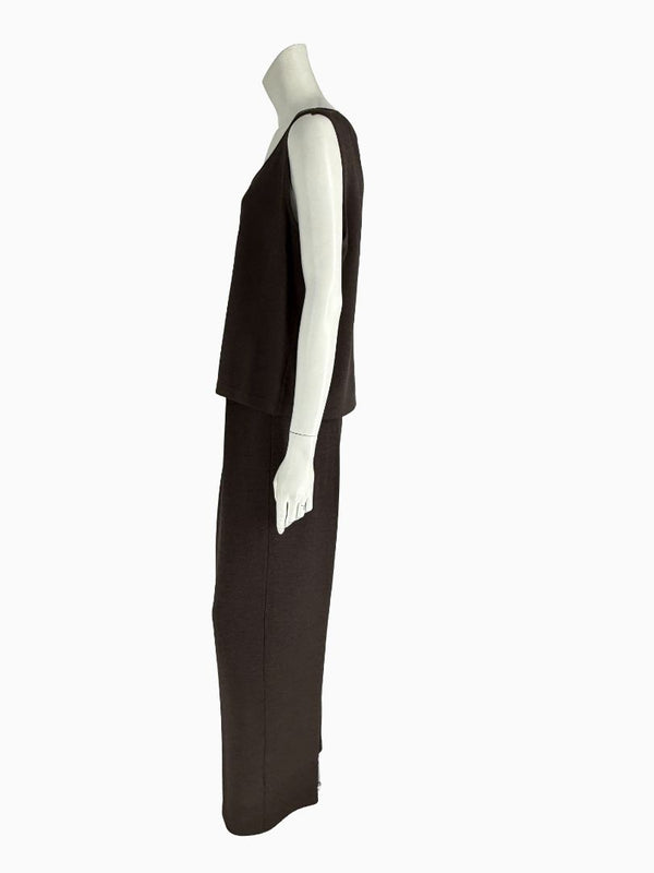 St. John Chocolate Brown Santana Knit 3-Piece Pant Set – Jacket, Tank & Pants Large/14