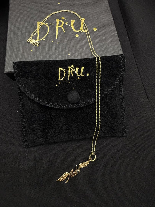 DRU “Flying Fuck” Winged Script Necklace
