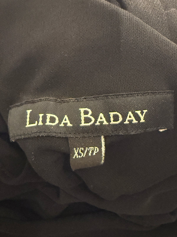 Lida Baday Black One-Shoulder Draped Top – Size XS