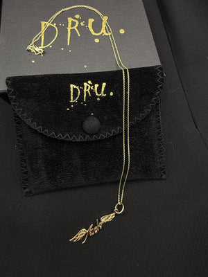DRU “Flying Fuck” Winged Script Necklace