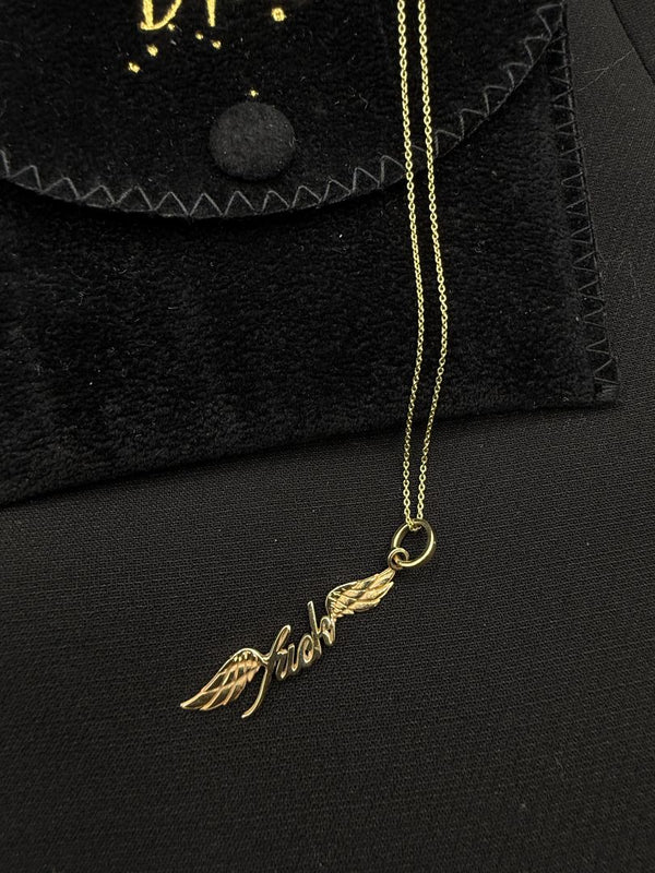 DRU “Flying Fuck” Winged Script Necklace