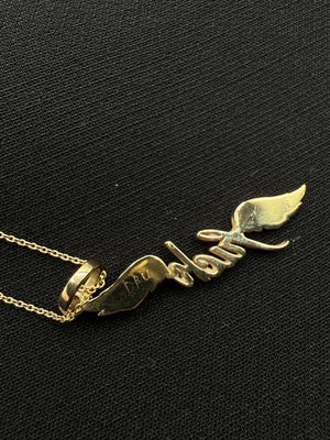 DRU “Flying Fuck” Winged Script Necklace