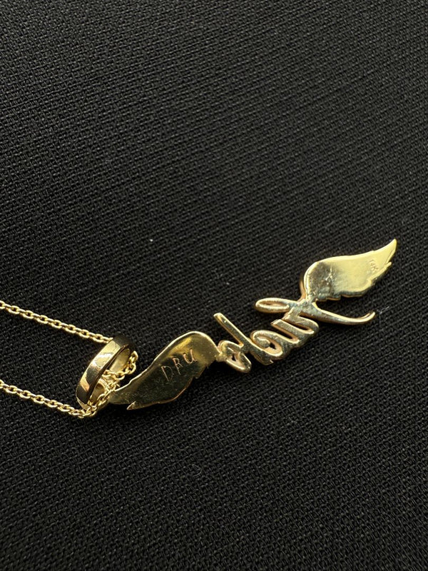 DRU “Flying Fuck” Winged Script Necklace