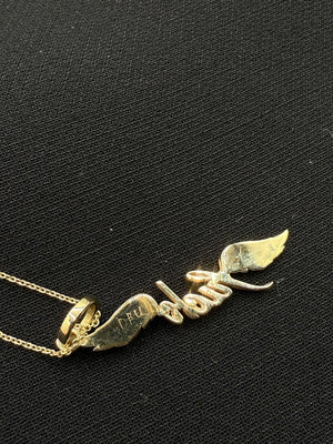DRU “Flying Fuck” Winged Script Necklace