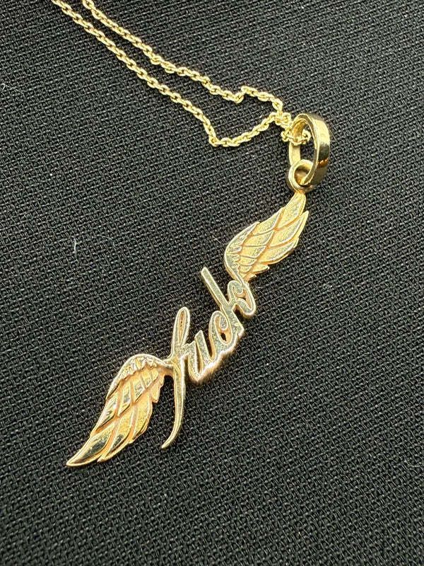 DRU “Flying Fuck” Winged Script Necklace