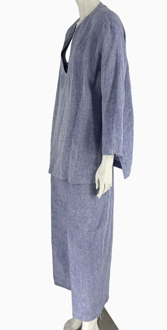 Lafayette 148 New York 100% Linen Two-Piece Pant Set – Size Large Top / Size XL Pants