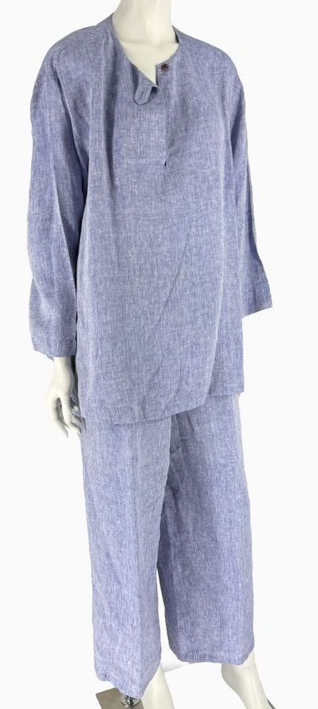 Lafayette 148 New York 100% Linen Two-Piece Pant Set – Size Large Top / Size XL Pants