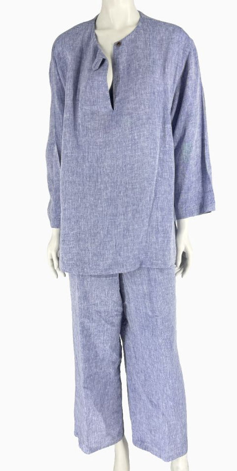 Lafayette 148 New York 100% Linen Two-Piece Pant Set – Size Large Top / Size XL Pants