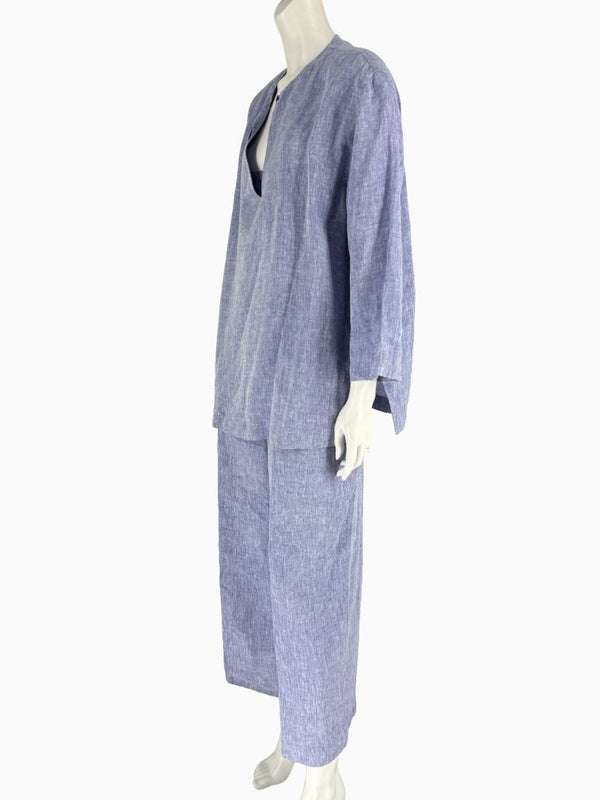 Lafayette 148 New York 100% Linen Two-Piece Pant Set – Size Large Top / Size XL Pants