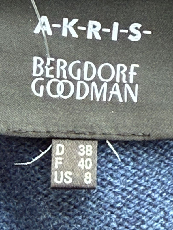 Akris Navy Zip-Front Cashmere Knit Dress – Size US 8 / FR 40