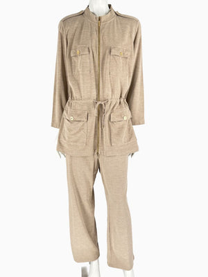 St. John Sport Spa Knit Utility Jacket & Pant Set – Jacket L / Pants XL