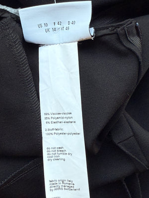 Akris Punto Sleeveless Black Dropwaist Dress with Eyelet Hem - Size 10