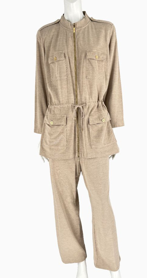 St. John Sport Spa Knit Utility Jacket & Pant Set – Jacket L / Pants XL