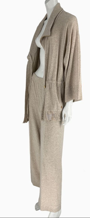 Escada 100% Cashmere Two-Piece Lounge Set – Jacket XL / Pants L – Made in Romania