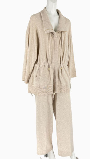Escada 100% Cashmere Two-Piece Lounge Set – Jacket XL / Pants L – Made in Romania