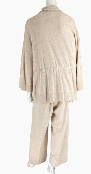 Escada 100% Cashmere Two-Piece Lounge Set – Jacket XL / Pants L – Made in Romania