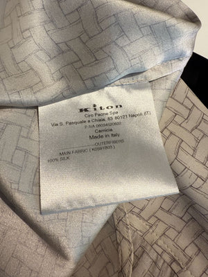 Kiton Woven Print Silk Blouse - L
