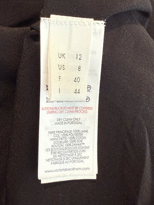 Victoria Victoria Beckham Wool Shift Dress with Contrast Cuffs - Size 8