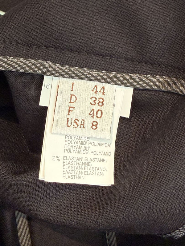Brunello Cucinelli Black Tapered Trousers with Monili Bead Belt - Size 8