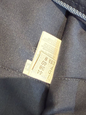 Brunello Cucinelli Navy Pinstripe Wool Pants with Belt - Size 8