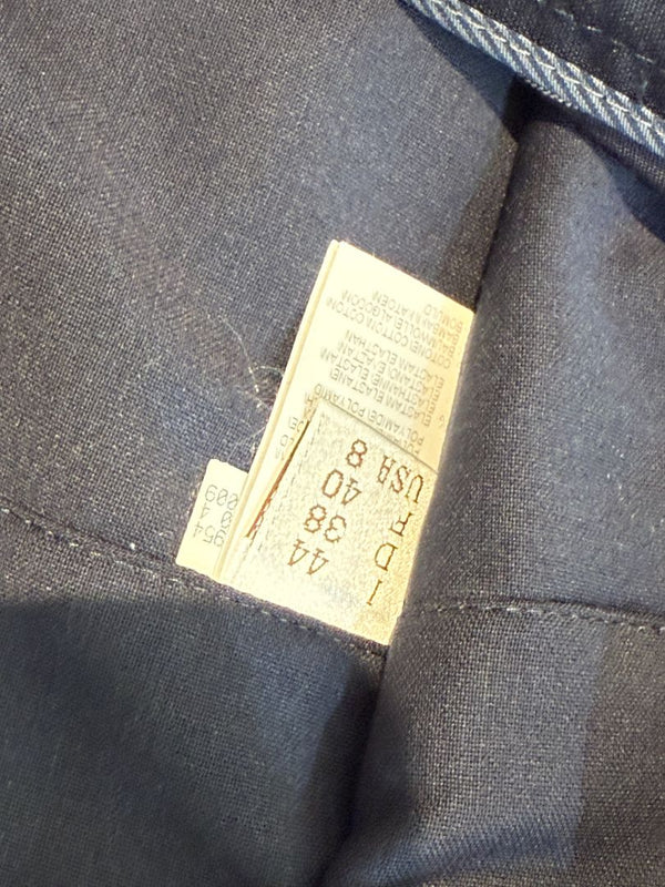 Brunello Cucinelli Navy Pinstripe Wool Pants with Belt - Size 8