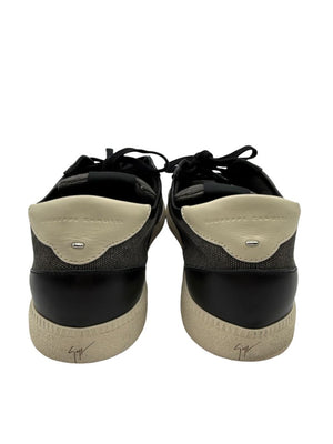 Giuseppe Zanotti Men's Sneakers Gray Canvas Black Leather Shoes EU 43 Italy Box