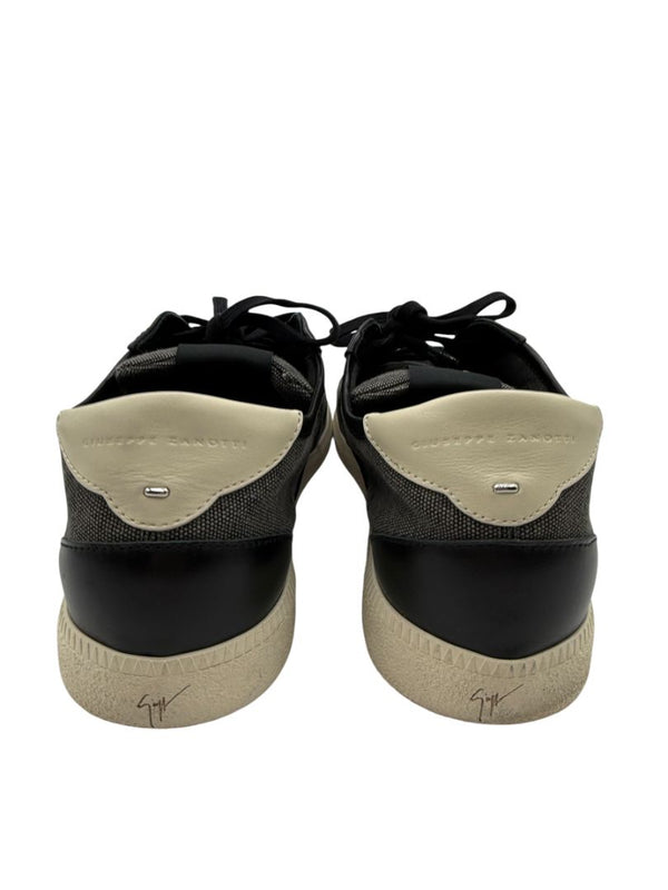 Giuseppe Zanotti Men's Sneakers Gray Canvas Black Leather Shoes EU 43 Italy Box