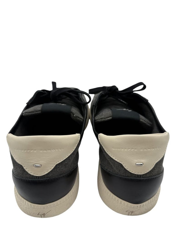 Giuseppe Zanotti Men's Sneakers Gray Canvas Black Leather Shoes EU 43 Italy Box
