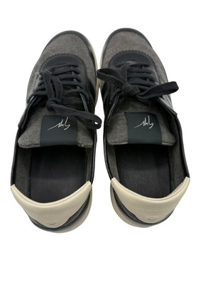 Giuseppe Zanotti Men's Sneakers Gray Canvas Black Leather Shoes EU 43 Italy Box
