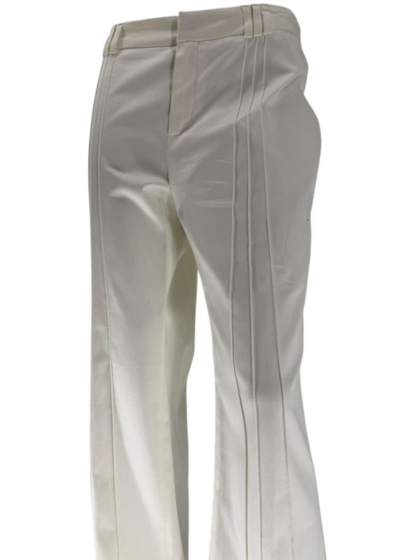 Philippe Adec White Tailored Wide-Leg Trousers – Size 14