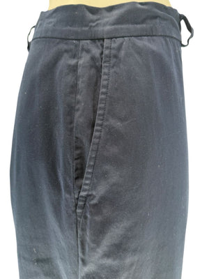 Philippe Adec Navy Wide-Leg Cotton Trousers – Size 12